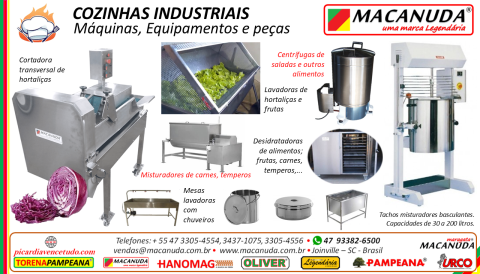 COZINHA INDUSTRIAL, MÁQUINAS  E EQUIPAMENTOS MACANUDA